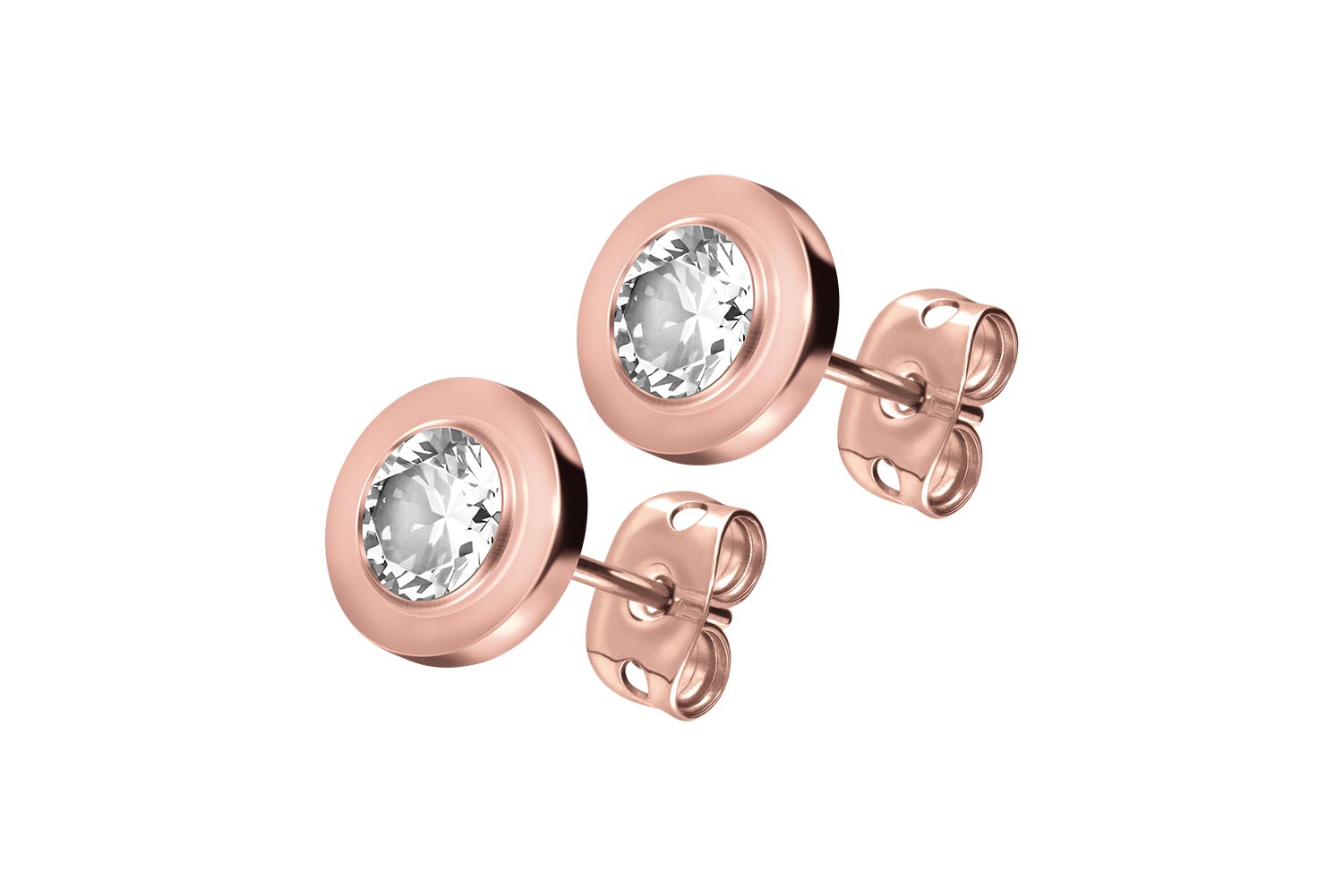 Titan Ohrstecker DISC + KRISTALL von Piercingline